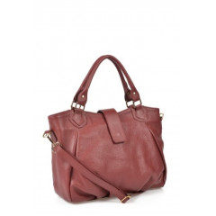 Geanta casual din piele naturala, bordo