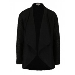 Cardigan negru cu guler cu revere