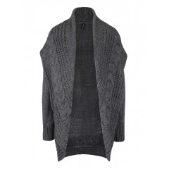 Cardigan tricotat cu guler inalt