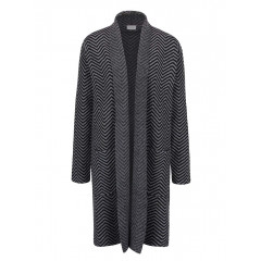 Cardigan fara inchidere, negru cu gri