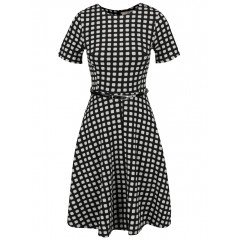 Rochie cu model in patratele cu curea in talie