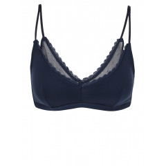 Sutien bleumarin cu insertii din voal