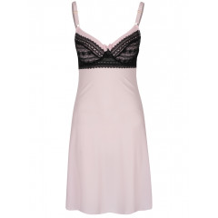 Neglijeu roz cu detaliu din dantela neagra
