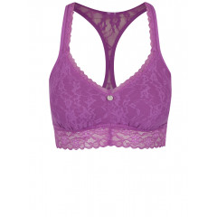 Bustiera cu cupe captusite mov din dantela