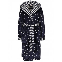 Halat de baie pufos cu gluga si cordon