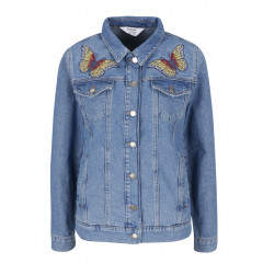 Jacheta de blugi cu fluturi aplicati