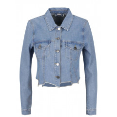 Jacheta de blugi cu aspect deteriorat