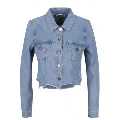 Jacheta de blugi cu aspect deteriorat