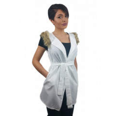 Vesta cu blanita pe umeri si cordon in talie