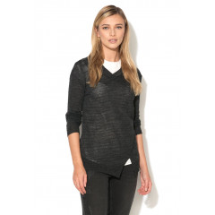 Pulover asimetric, usor transparent