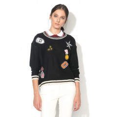 Pulover oversized cu aplicatii