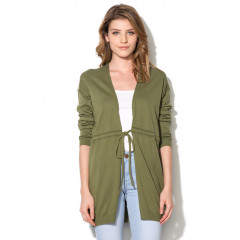 Cardigan verde militar din bumbac