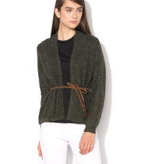 Cardigan scurt cu cordon impetit