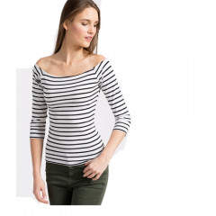 Bluza in dungi alb negru din bumbac Medicine