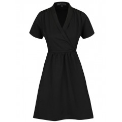 Rochie eleganta cu guler cu revere si cordon in talie