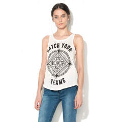 Top alb prafuit cu imprimeu