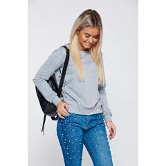 Bluza din bumbac cu snur in lateral