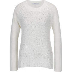 Pulover calduros cu paiete alb elegant de firma