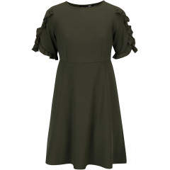 Rochie cu volane pe maneci in marimi mari pentru femei plinute