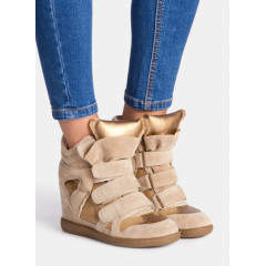 Sneakersi cu platforma sport roz pudrat