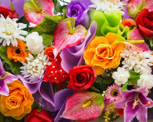 Un buchet de flori colorate