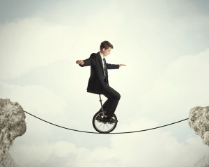 O bicicleta cu o singura roata. 