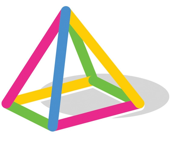 Vazuta de sus, aceasta figura geometrica arata astfel: