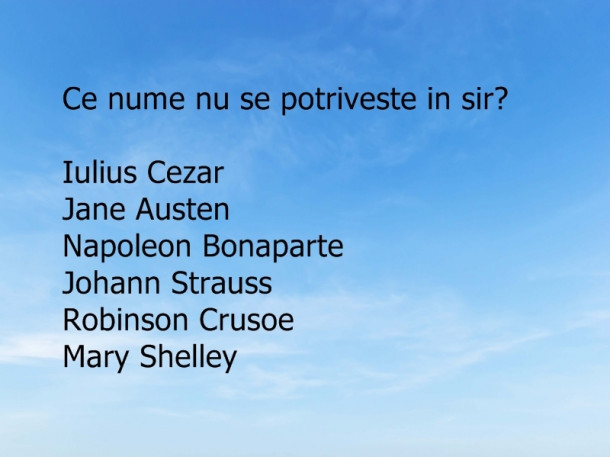 Alege raspunsul corect!