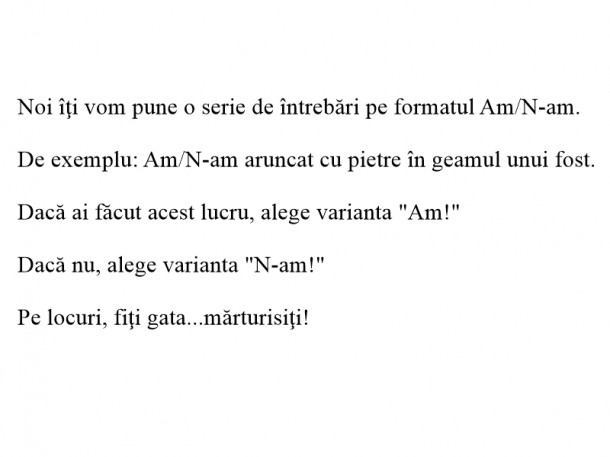 Regulile jocului Am/ N-am!