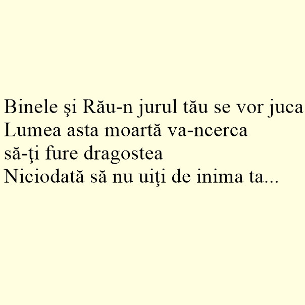 Din ce melodie de la Vama Veche fac parte aceste versuri?