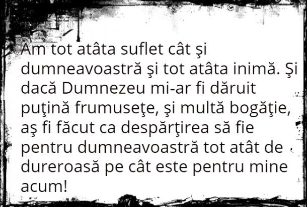 Ce personaj din Jane Eyre spune aceste cuvinte?