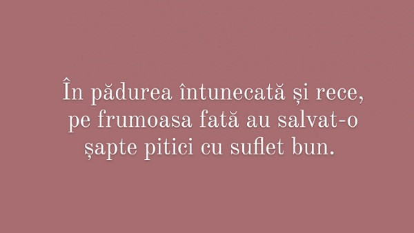 Alege titlul povestii despre care consideri ca e vorba!