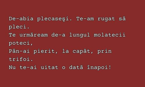 Ce poet a scris urmatoarele versuri?