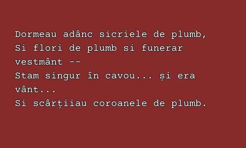 Ce poet a scris urmatoarele versuri?