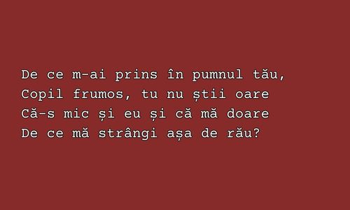 Ce poet a scris urmatoarele versuri?