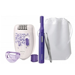 Epilator Philips HP6543/00, 3 in 1, Doua viteze, Alb
