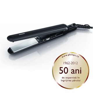 Placa de intins parul Philips Care HP8333/00, Cablu 1.80 metri, Placi ceramice, Temperatura variabila, Ionic Care (Violet)