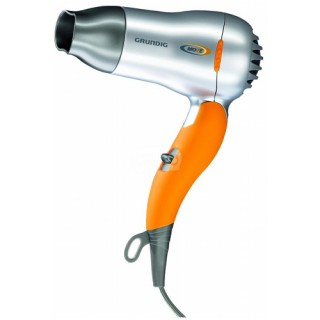 Uscator de par Grundig GMK8600, Putere 1500W, 2 trepte de temperatura, Cablu 1.8 metri, Maner rabatabil, (Argintiu/Portocaliu)