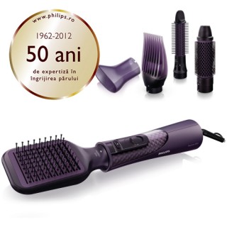 Uscator de par Philips ProCare Airstyler HP8656/00, Putere 1000W, 3 trepte de viteza, Cablu 2 metri, Buton de aer rece, Senzor ThermoProtect (Mov)