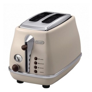 Prajitor de paine DeLonghi Icona Vintage CTOV 2003.BG, Putere 900W, Capacitate 2 felii, Functie dezghetare, Functie reincalzire