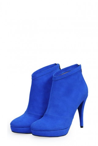 Botine albastre din piele intoarsa model G74