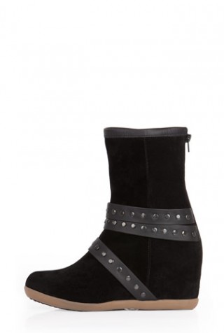 Ghete negre din piele intoarsa model 1366