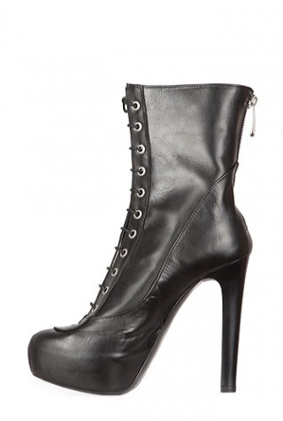 Ghete cu siret negre din piele naturala model 5010