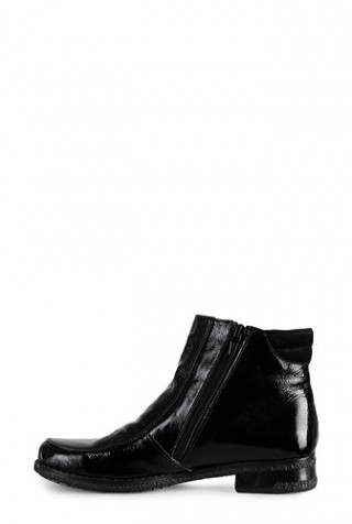 Ghete negre din piele naturala cu talpa joasa model 962