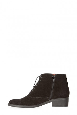 Ghete cu siret Clarette negre din piele intoarsa model C54