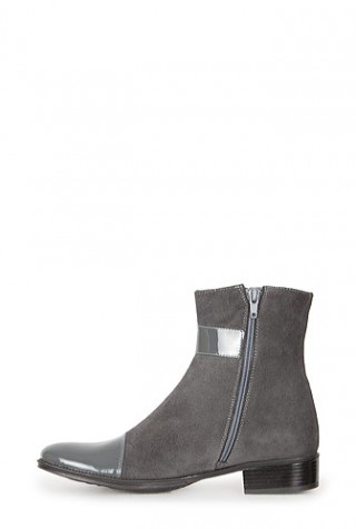 Ghete Clarette gri din piele naturala model C51