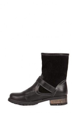 Ghete negre din piele naturala model KAY