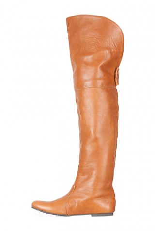 Cizme inalte maro deschis din piele naturala model 6008