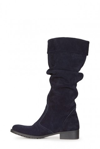 Cizme bleumarin din piele intoarsa model 1231