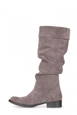 Cizme gri din piele intoarsa model 1231